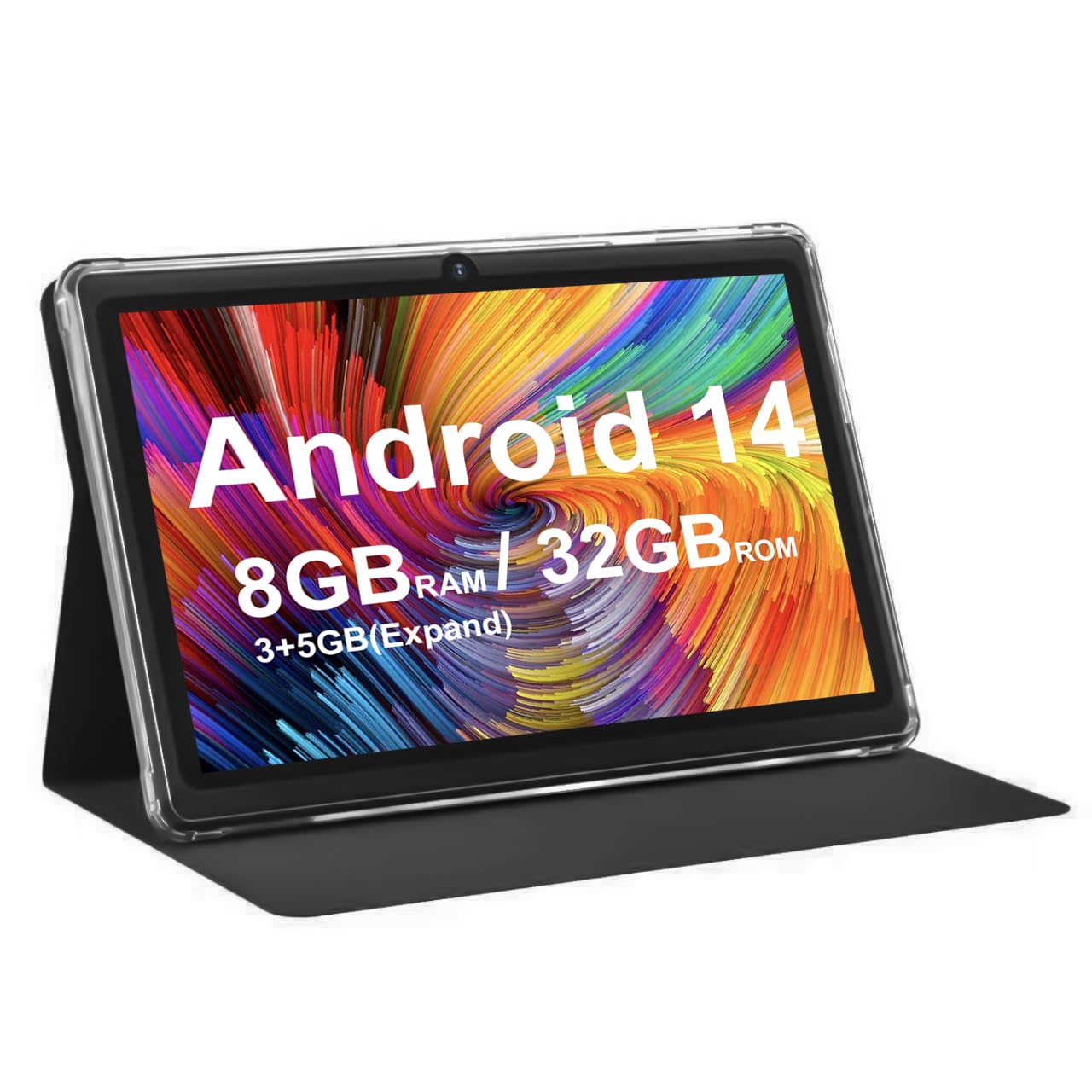 Android 14.0 Tablet 7", RAM 8GB(3+5Expand)+32GB ROM Tablets, Dual Camera, 1024 x 600 IPS Display Screen, 1TB Expand, Tablet with Case (Pink)