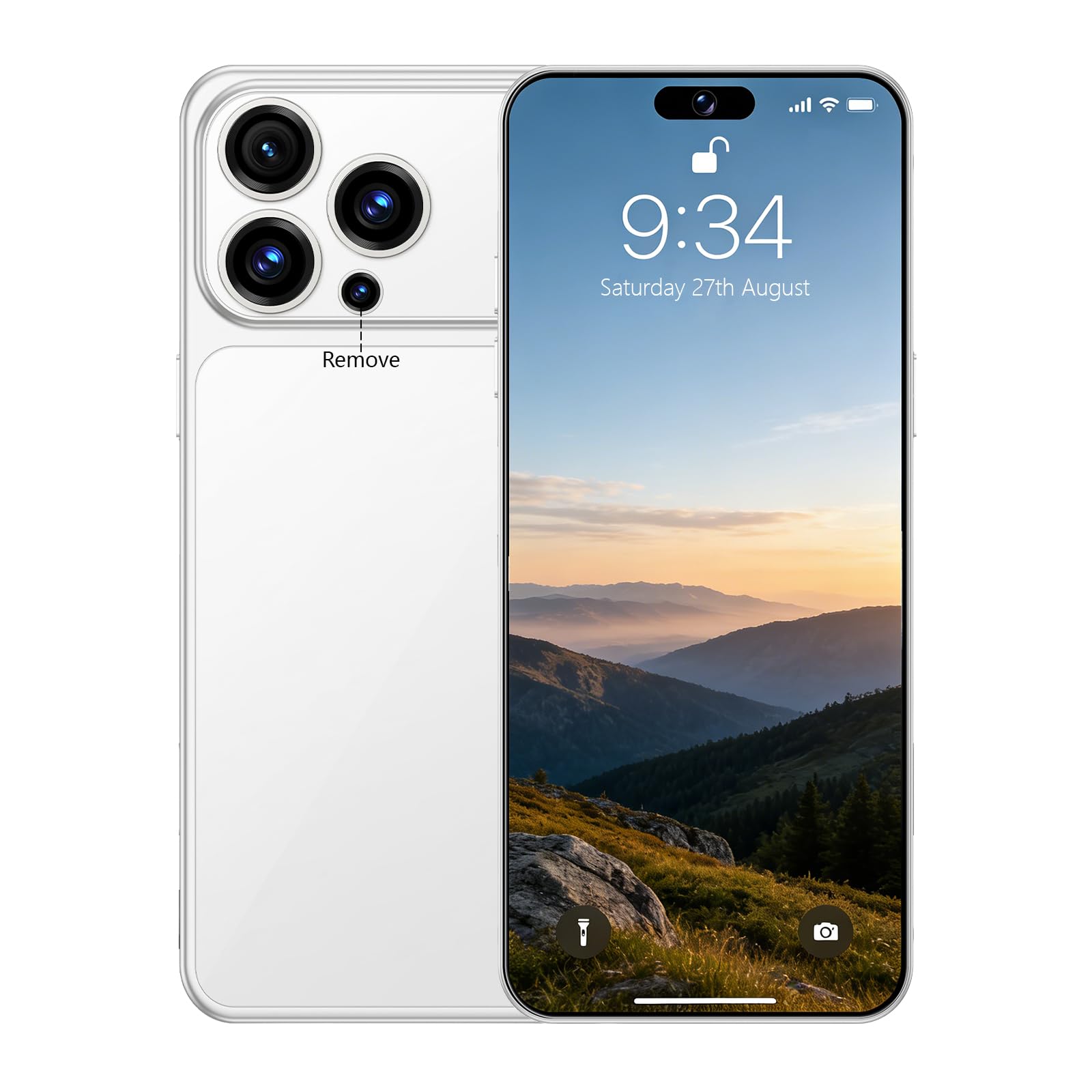 17 Ultra Smartphone Cell Phone,6.99" HD Screen Unlocked Phone,8+256GB Android 15 Battery 7000mAh,Face ID/Dual SIM/5G/Fingerprint Button Unlock/GPS (White)