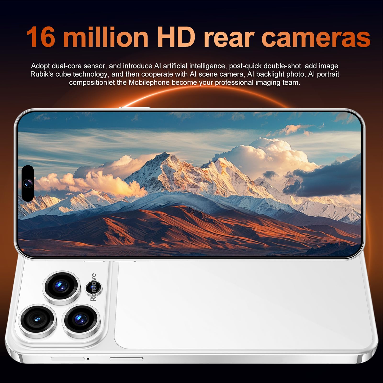 17 Ultra Smartphone Cell Phone,6.99" HD Screen Unlocked Phone,8+256GB Android 15 Battery 7000mAh,Face ID/Dual SIM/5G/Fingerprint Button Unlock/GPS (White)