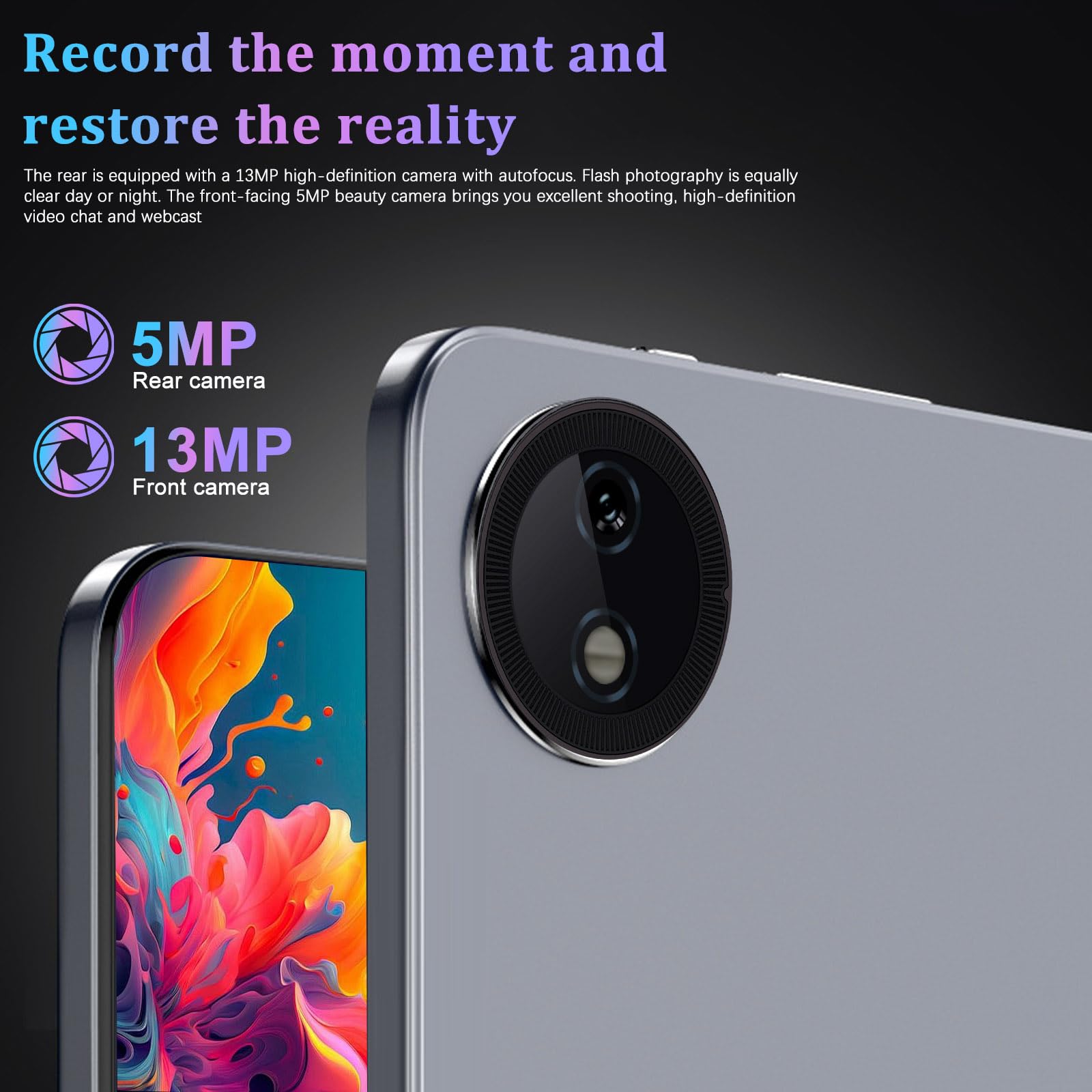 Crelander 8.7 Inch Android 15 Tablet, 16GB+128GB Android Tablet with HD IPS 1340x800, 5MP+13MP Camera, 5000mAh Battery, Bluetooth/WiFi, Small Android Tablet with Case (Upgraded Version)