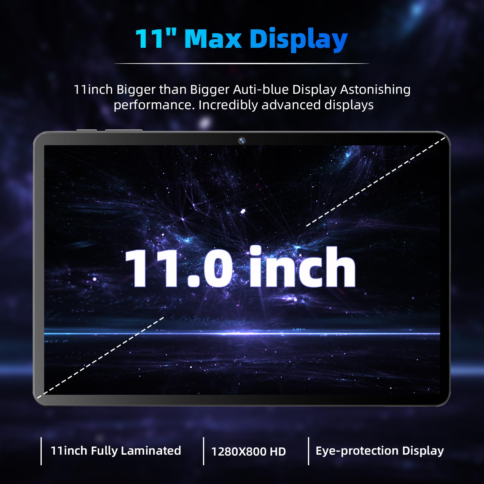 2026 Android 16 Tablet 11inch, Face Unlock, 18W Fast Charging, 32GB+128GB+1TB Expand, Octa-core CPU, 8000mAh Large Battery, WiFi6, Touchscreen Display, Widevine L1 Tableta, Blue