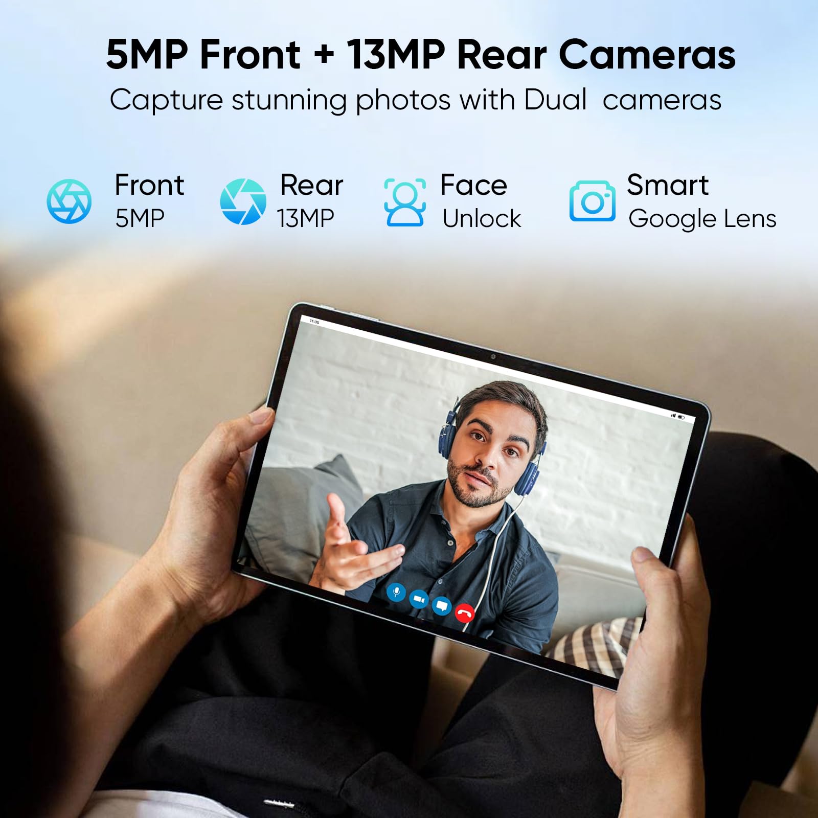 2026 Upgraded Android 16 Tablet, 11 inch Android Tablets,28GB+128GB+1TB Expand, Support Face Unlock+18W Fast Charging, Octa-Core CPU,Dual WiFi6, Dual Cameras,8000mAh Battery, Tablet with Keyboard