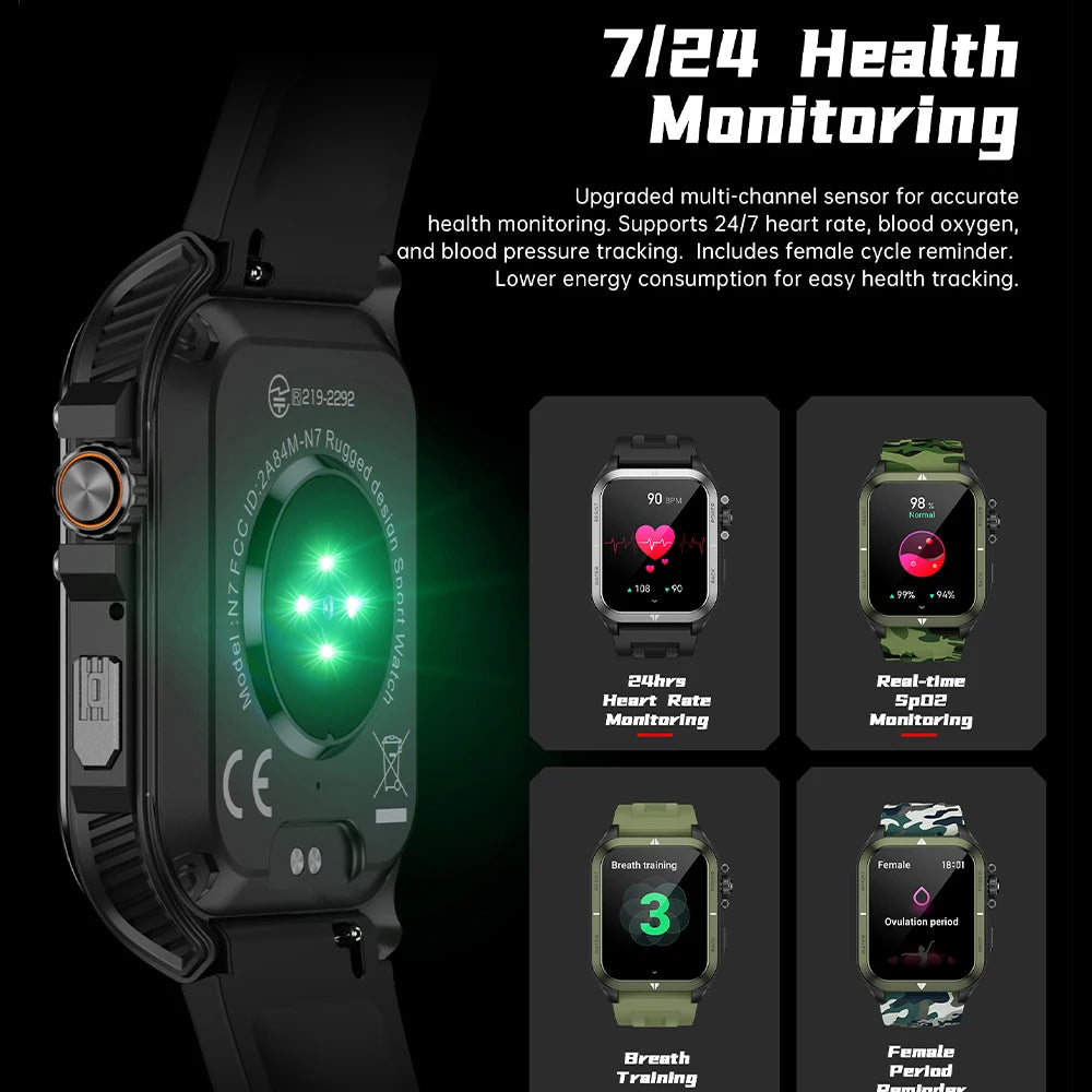 Smart Watch for Men Women 2026 New 1.83" with 100+ Sport Modes IP68 Waterproof Pedometer Heart Rate Monitor for Android iOS ﻿