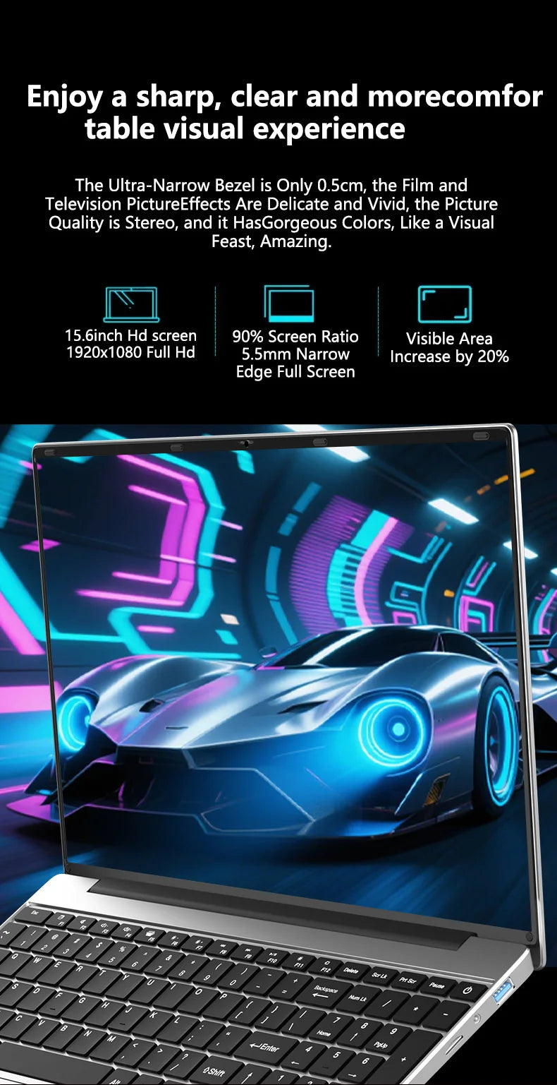 LENO 15.6" Laptop Intel Core i9 9900 32GB 2TB Windows11 Gaming Computer PC Gamer 5000mAh office Ultra Slim Notebook 1920*1080 HD