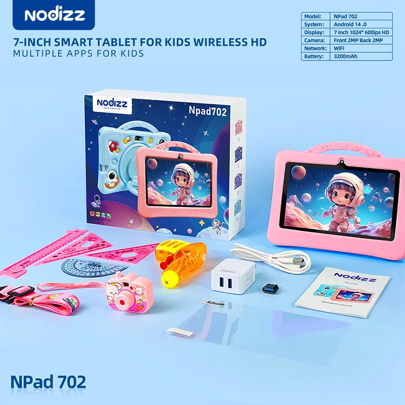 Kids Tablet 7-Inch Android 12 Tablet Specifically Designed For Children Learning Tablet With WiFi And Dual Cameras For Education