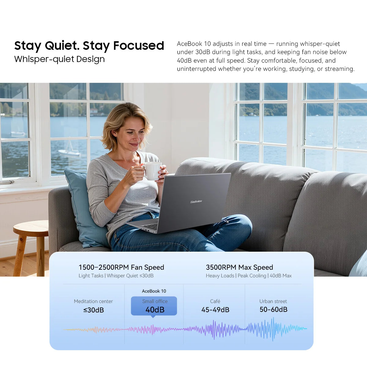 Blackview ACEBOOK 10 Laptop Computer 18.5" FHD 8000mAh Intel N150 Windows 11 16GB RAM 512GB BT5.2 WiFi 6  Desktop Notebook