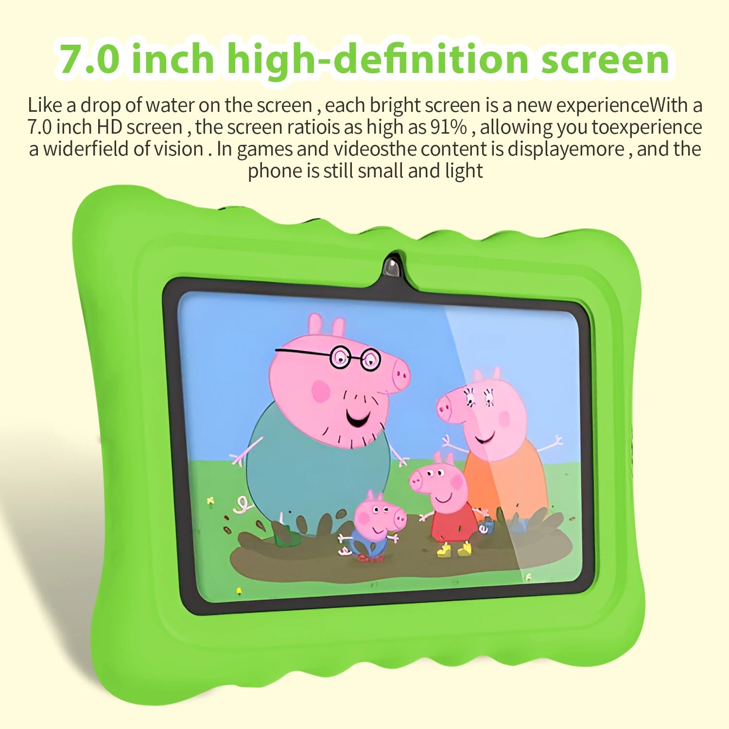 7 Inch Kids Tablet Quad Core 4GB And 64GB WiFi Bluetooth Educational Software Installed 5G WiFi 4000mAh Battery