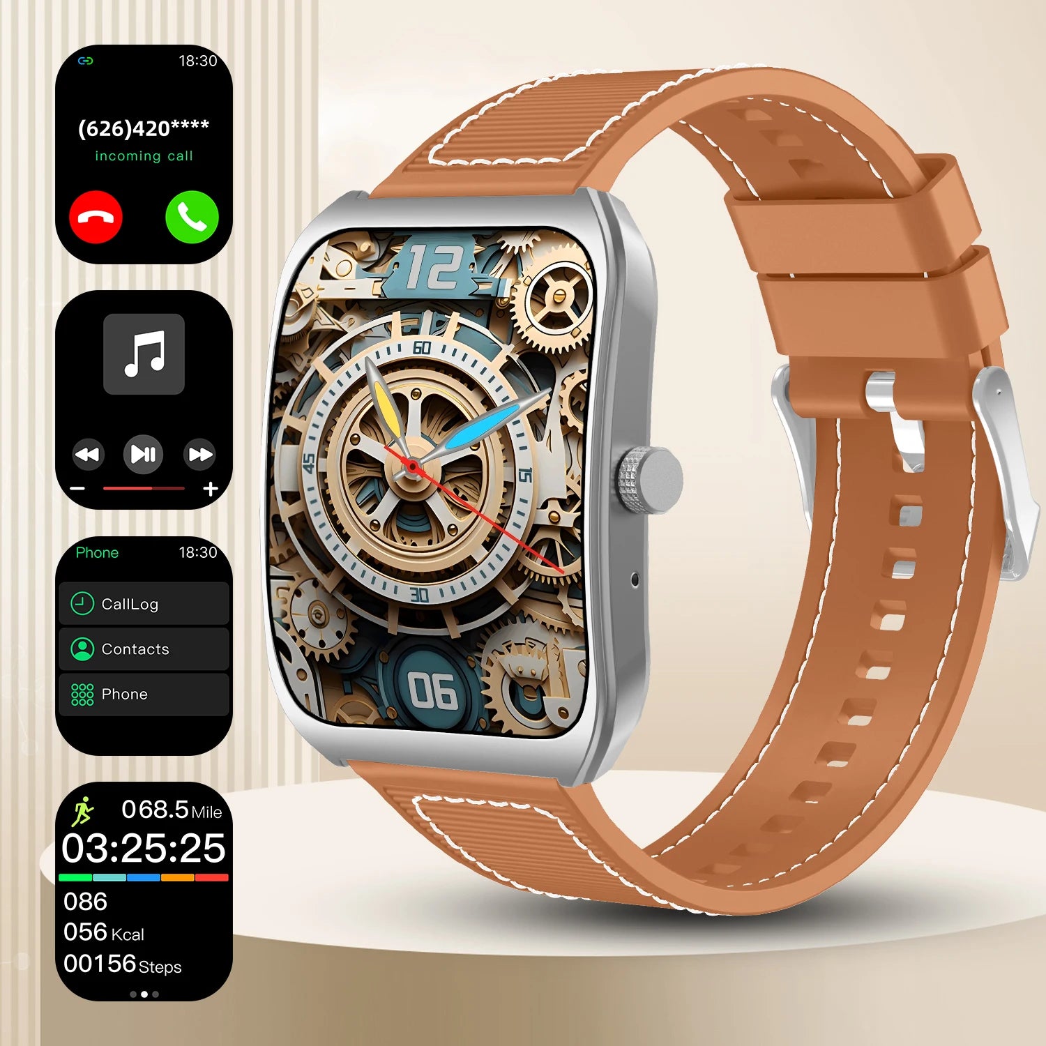 2025 NEW Smart Watch 1.85''Curved Screen BT5.4 Wireless Call Music Control Heart Rate/Sleep Monitoring  Remote Camera for Men