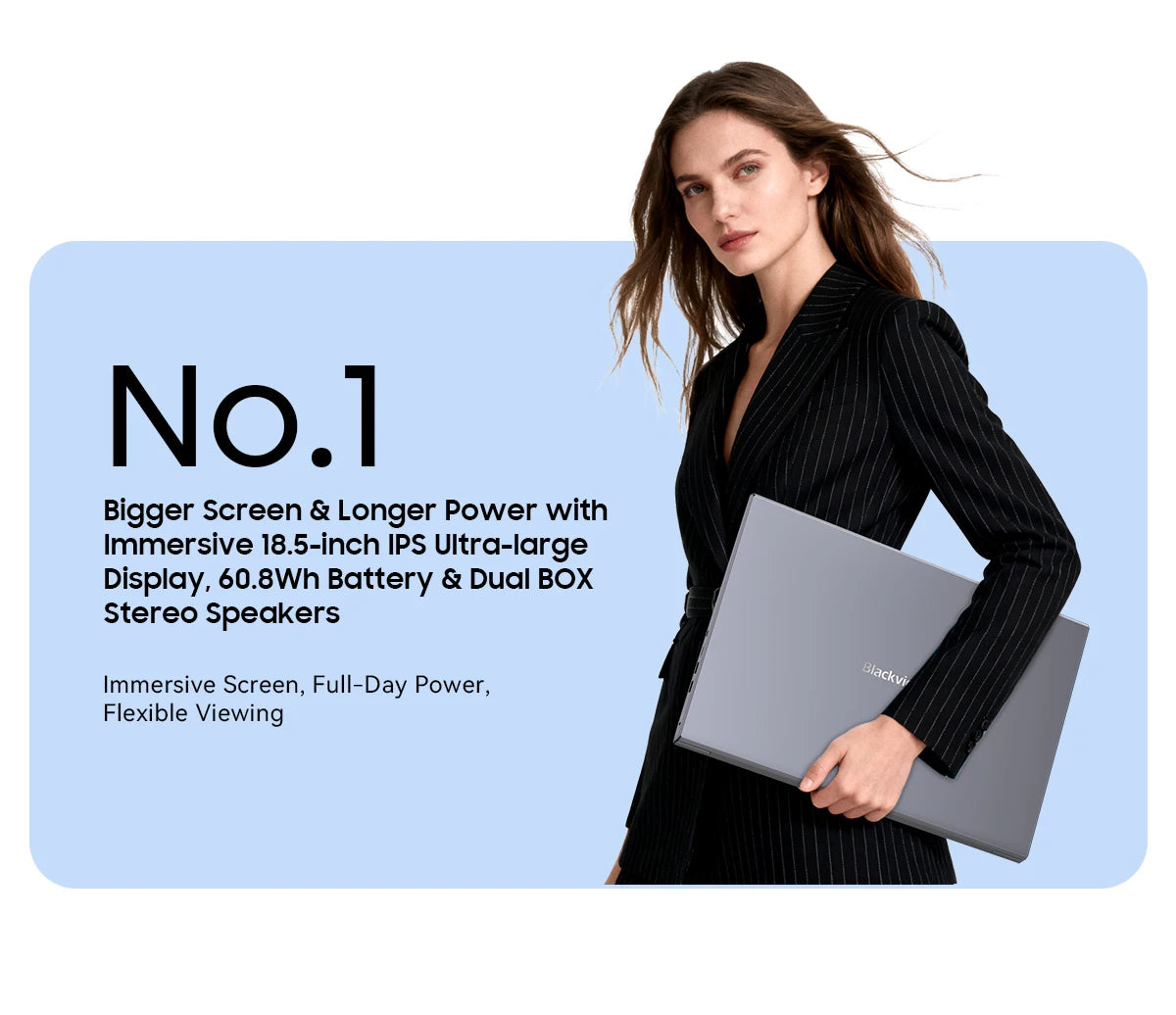 Blackview ACEBOOK 10 Laptop Computer 18.5" FHD 8000mAh Intel N150 Windows 11 16GB RAM 512GB BT5.2 WiFi 6  Desktop Notebook