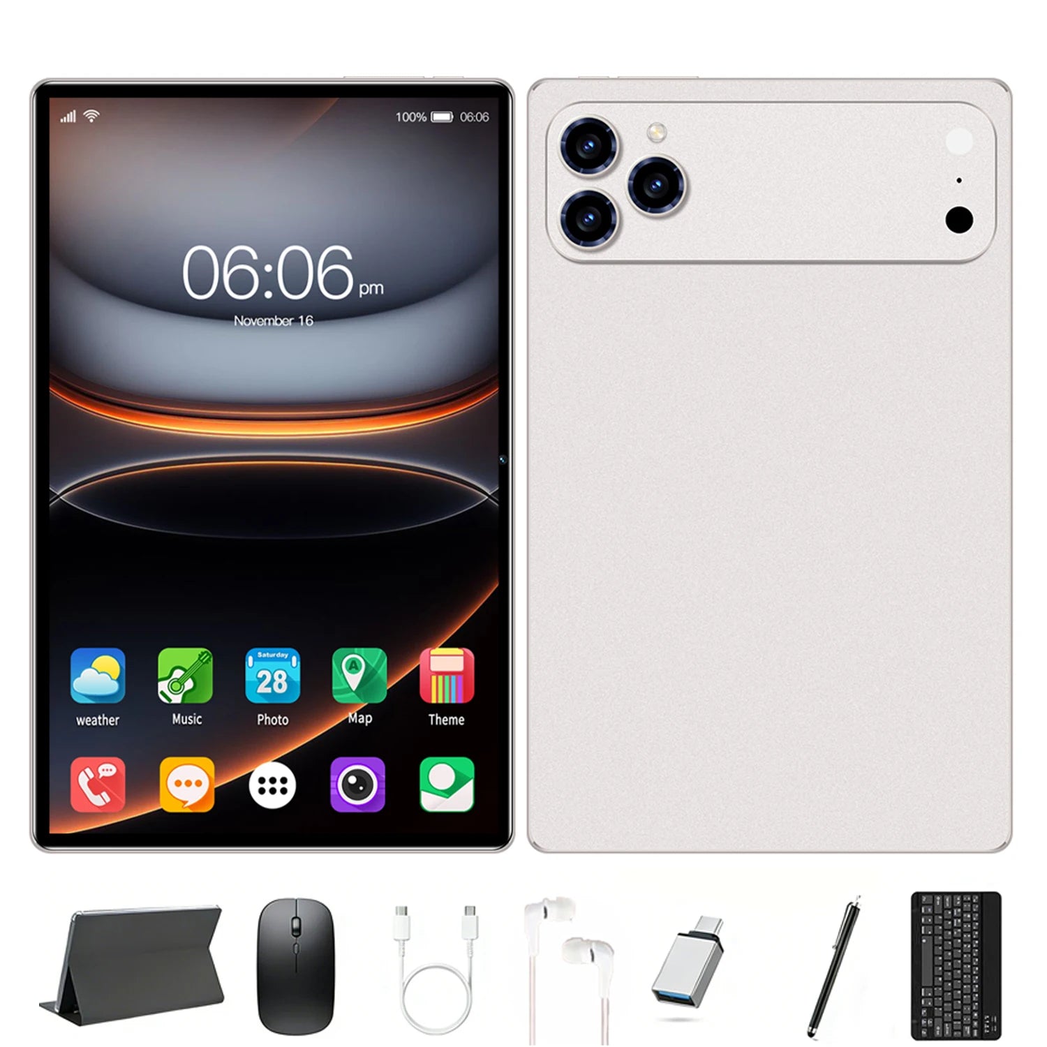 2-in-1 Android 15 Tablet, Latest Tablet Computer, 10.1-inch Tablet, 8GB 256GB, with Keyboard, Protective Case, and Stylus