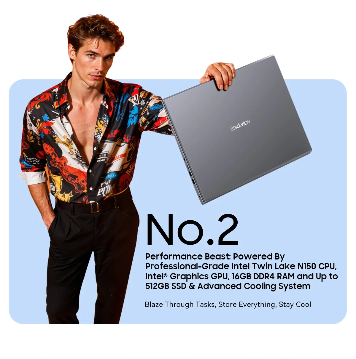 Blackview ACEBOOK 10 Laptop Computer 18.5" FHD 8000mAh Intel N150 Windows 11 16GB RAM 512GB BT5.2 WiFi 6  Desktop Notebook