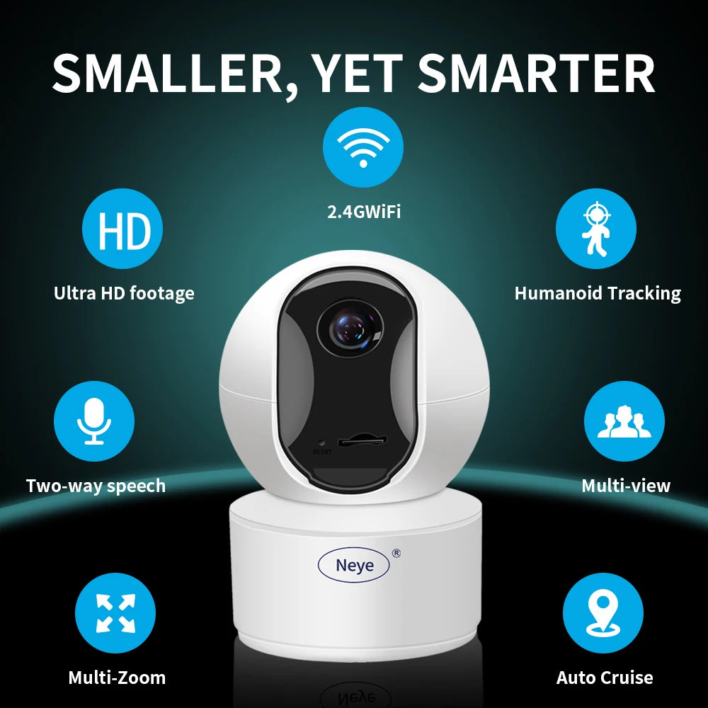 8MP 4K WiFi Security Indoor Camera 5X Digital Zoom Pan Tilt IP Camera Ai Automatic Tracking Night Vision Intercom Security
