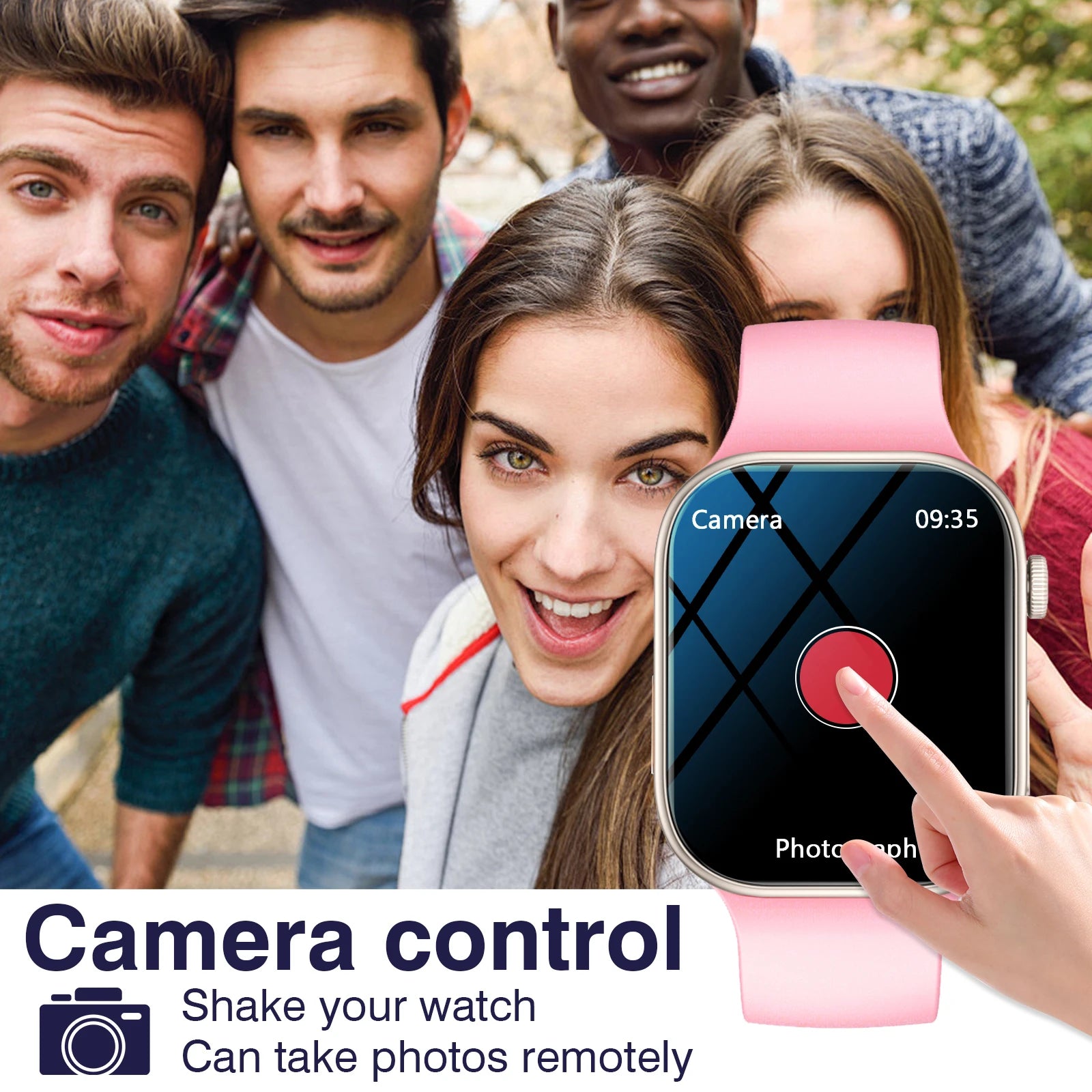 Smart Watch with 2.02-Inch HD Display – Wireless Calling/Dialing, Alarm/Message Notifications, Fitness Tracking, Music Control.