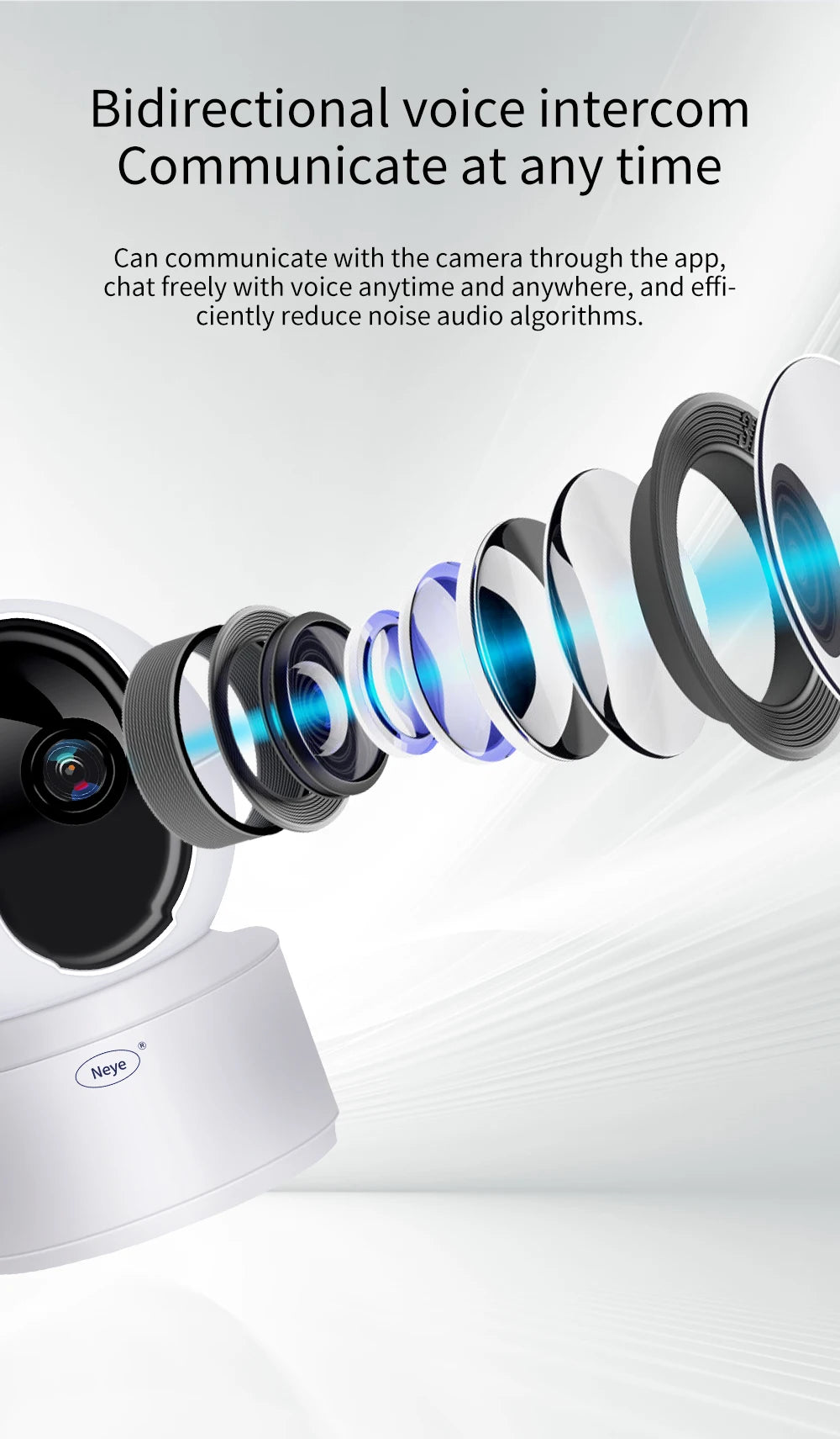 8MP 4K WiFi Security Indoor Camera 5X Digital Zoom Pan Tilt IP Camera Ai Automatic Tracking Night Vision Intercom Security