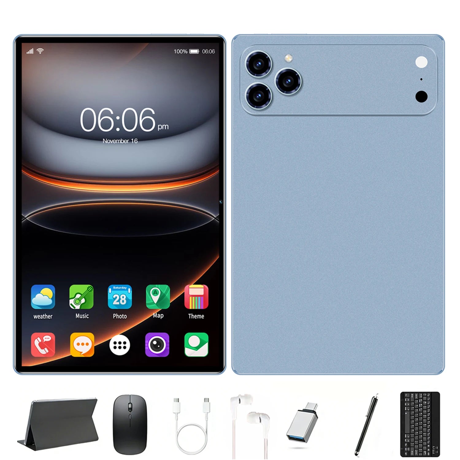 10.1-inch Android 15 tablet, 8GB RAM and 256GB storage, supports 2TB TF card, ultra-long battery life, supports dual SIM cards a