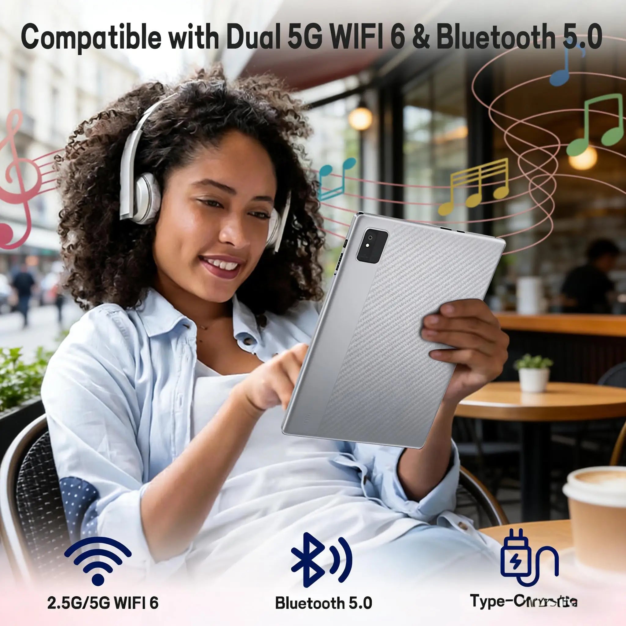 ANRY 10 Inch Tablet Android 15 8GB RAM 64GB ROM Octa Core 5000mAh Battery 1280 HD IPS WiFi Bluetooth Dual Camera GMS Tablet PC