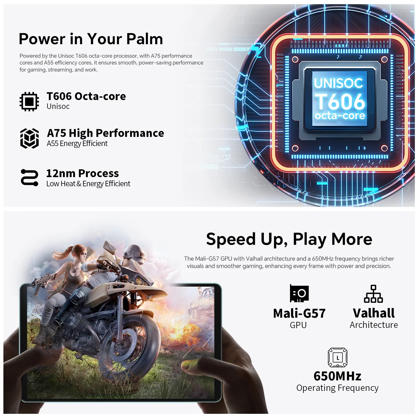 Teclast P50 Mini Tablet Android 15 8.7" IPS 90Hz 12GB(4GB+8GB Expansion)RAM 128GB ROM T606 8-Core 5000mAh GPS Widevine L1 Type-C