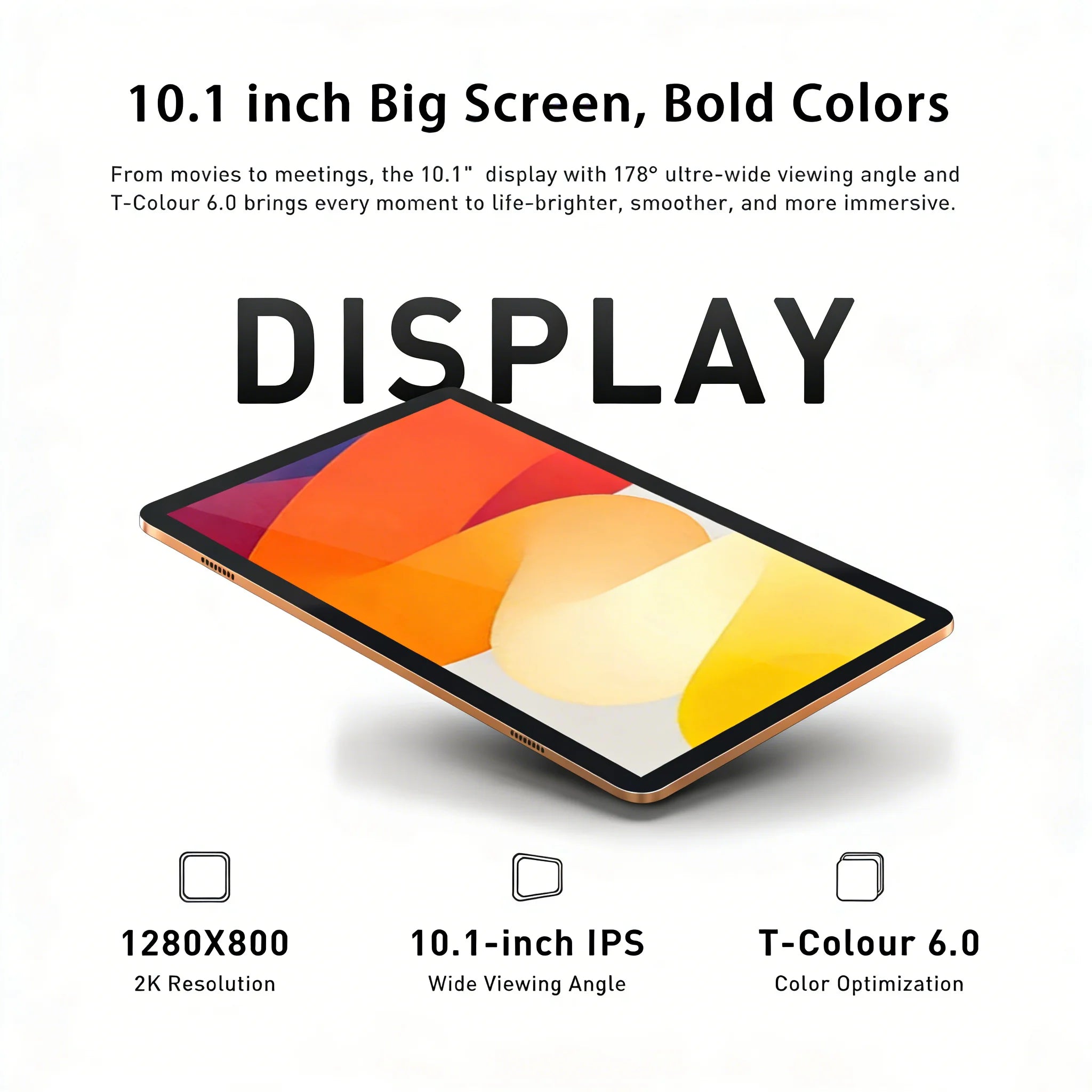 2-in-1 Android 15 Tablet, Latest Tablet Computer, 10.1-inch Tablet, 8GB 256GB, with Keyboard, Protective Case, and Stylus