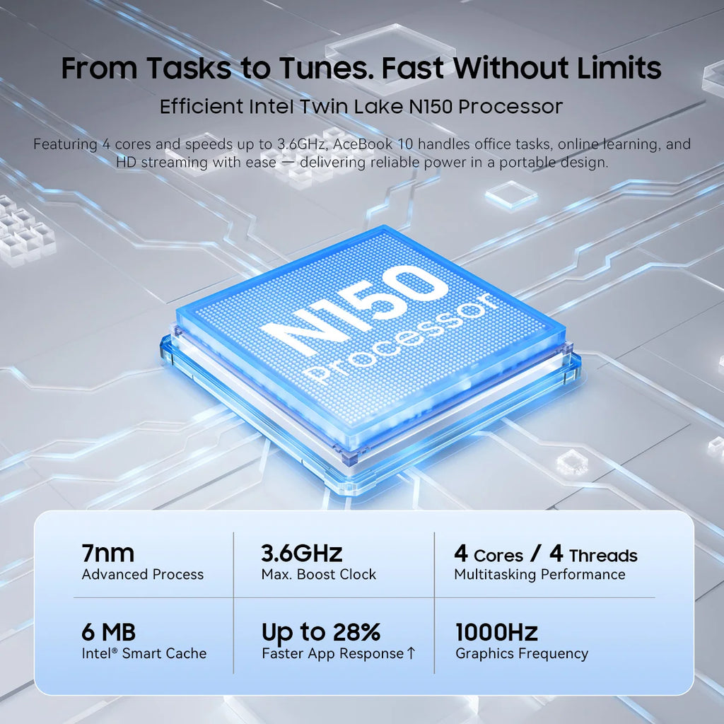Blackview ACEBOOK 10 Laptop Computer 18.5" FHD 8000mAh Intel N150 Windows 11 16GB RAM 512GB BT5.2 WiFi 6  Desktop Notebook