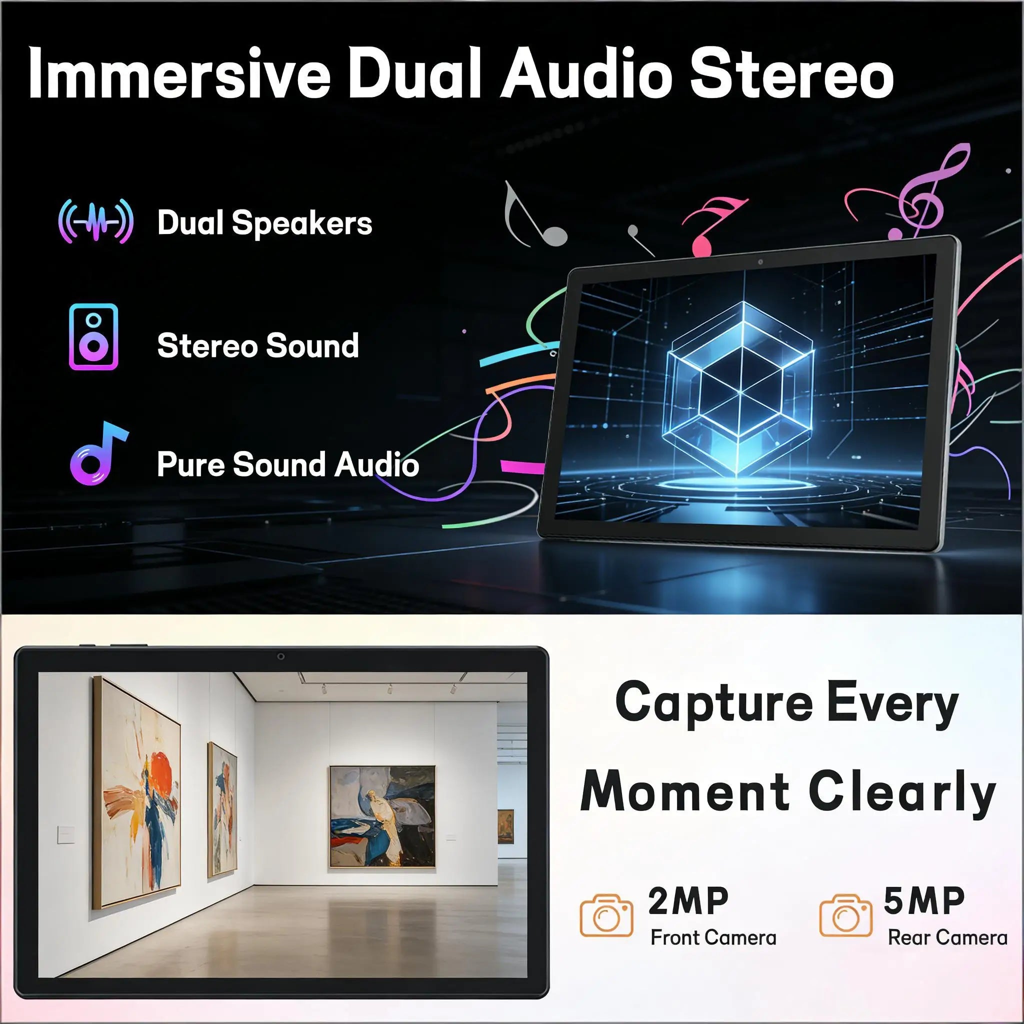 ANRY 10 Inch Tablet Android 15 8GB RAM 64GB ROM Octa Core 5000mAh Battery 1280 HD IPS WiFi Bluetooth Dual Camera GMS Tablet PC