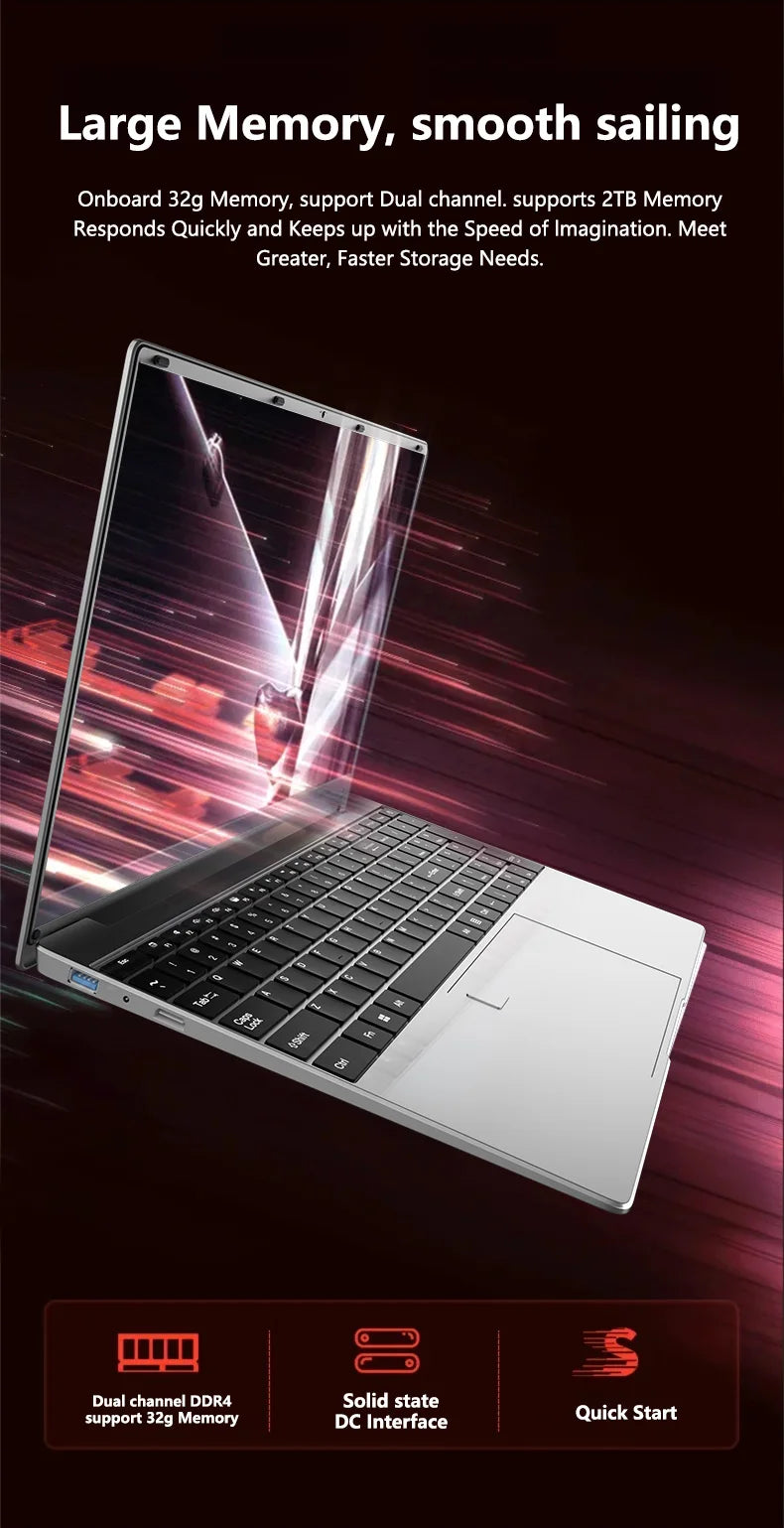 LENO 15.6" Laptop Intel Core i9 9900 32GB 2TB Windows11 Gaming Computer PC Gamer 5000mAh office Ultra Slim Notebook 1920*1080 HD