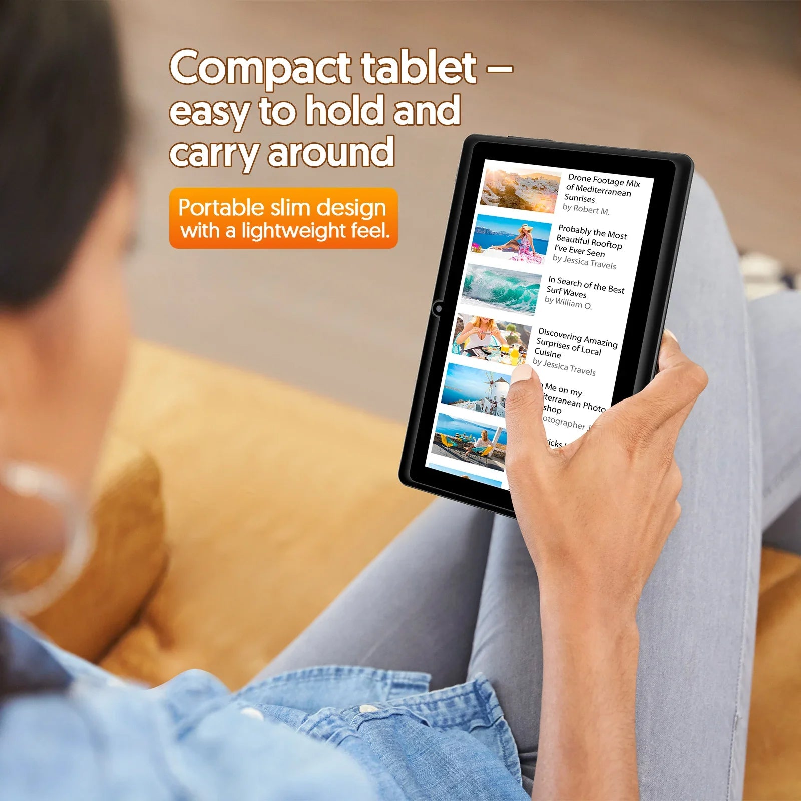 7-inch Android 13 Tablet, 4 (2+2) GB RAM, 32GB storage, 3500mAh battery, HD 1024x600 IPS display, Dual cameras, WiFi, Bluetooth