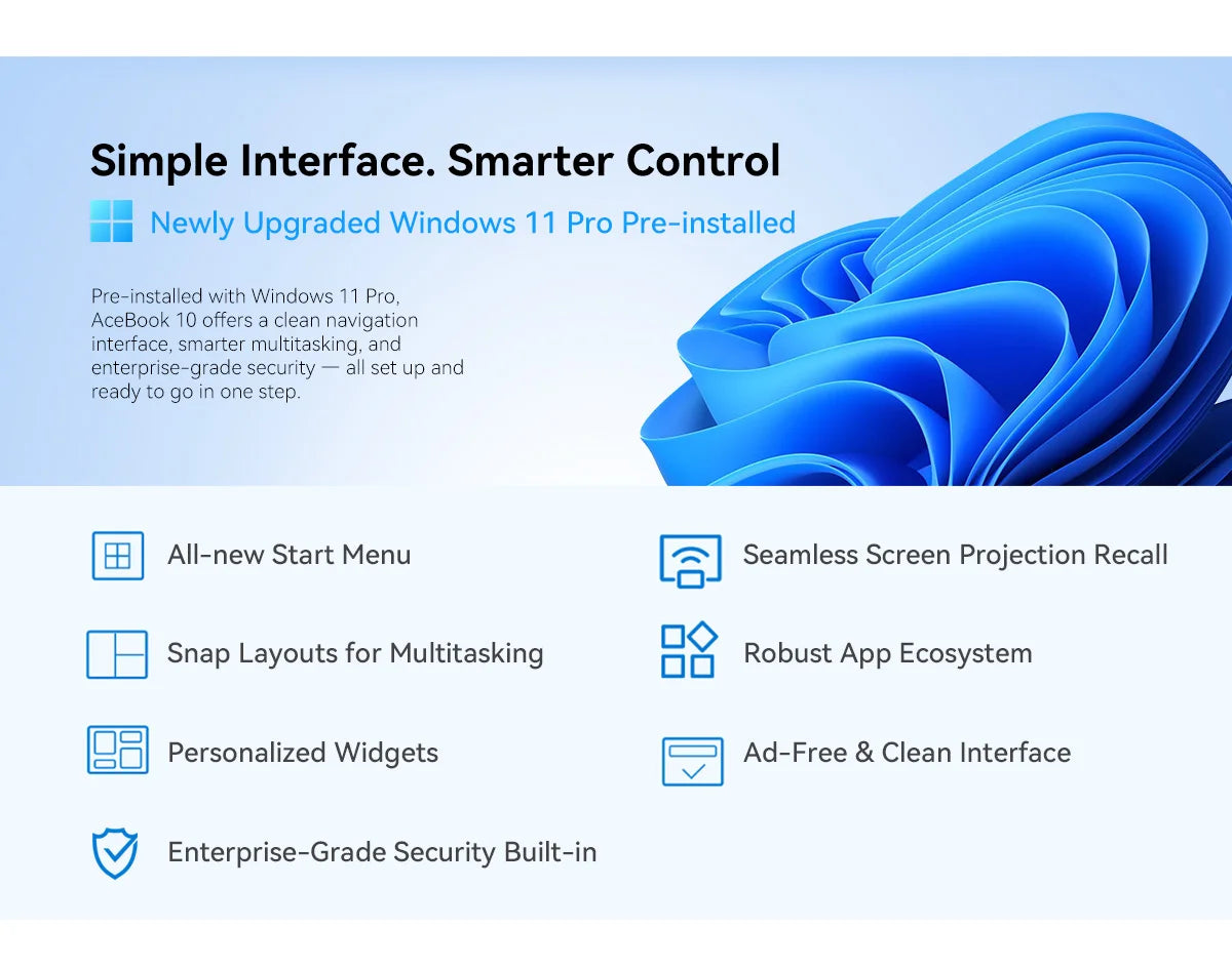 Blackview ACEBOOK 10 Laptop Computer 18.5" FHD 8000mAh Intel N150 Windows 11 16GB RAM 512GB BT5.2 WiFi 6  Desktop Notebook