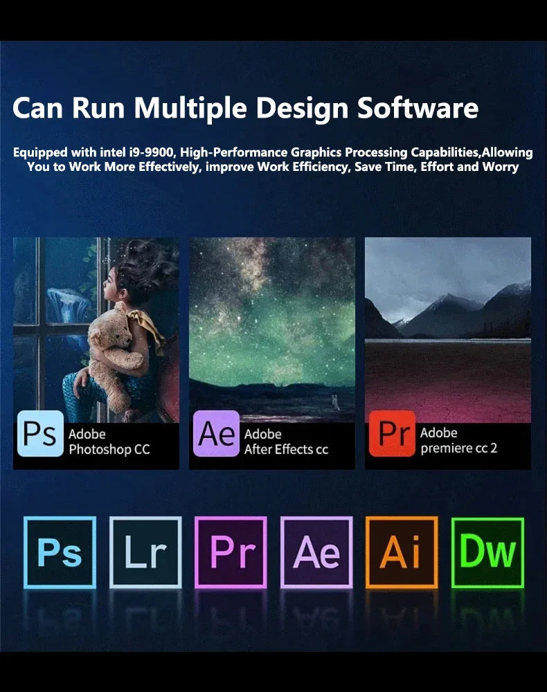 LENO 15.6" Laptop Intel Core i9 9900 32GB 2TB Windows11 Gaming Computer PC Gamer 5000mAh office Ultra Slim Notebook 1920*1080 HD