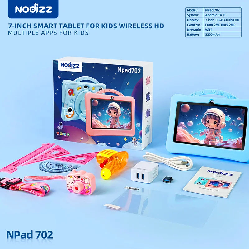 Kids Tablet 7-Inch Android 12 Tablet Specifically Designed For Children Learning Tablet With WiFi And Dual Cameras For Education