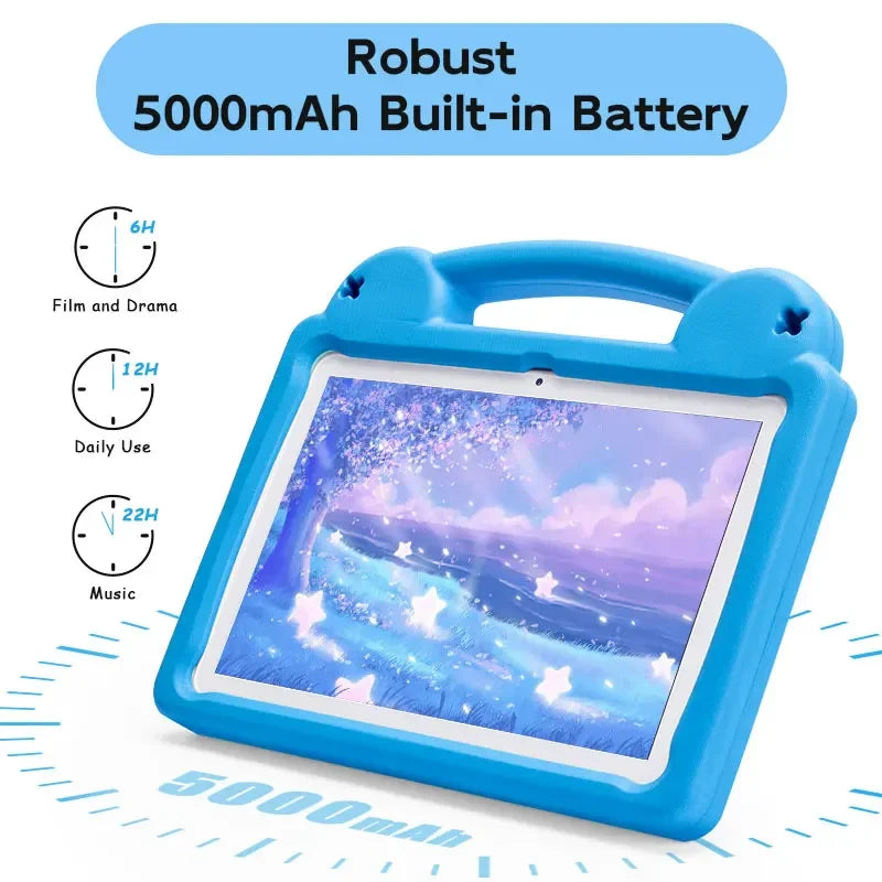 Kids Tablet 10.1inch for Kids 8GB 64GB Toddler with Shockproof Case, Android 15 Tablet with Octa-Core 1TB Expand 5000mAh Battery