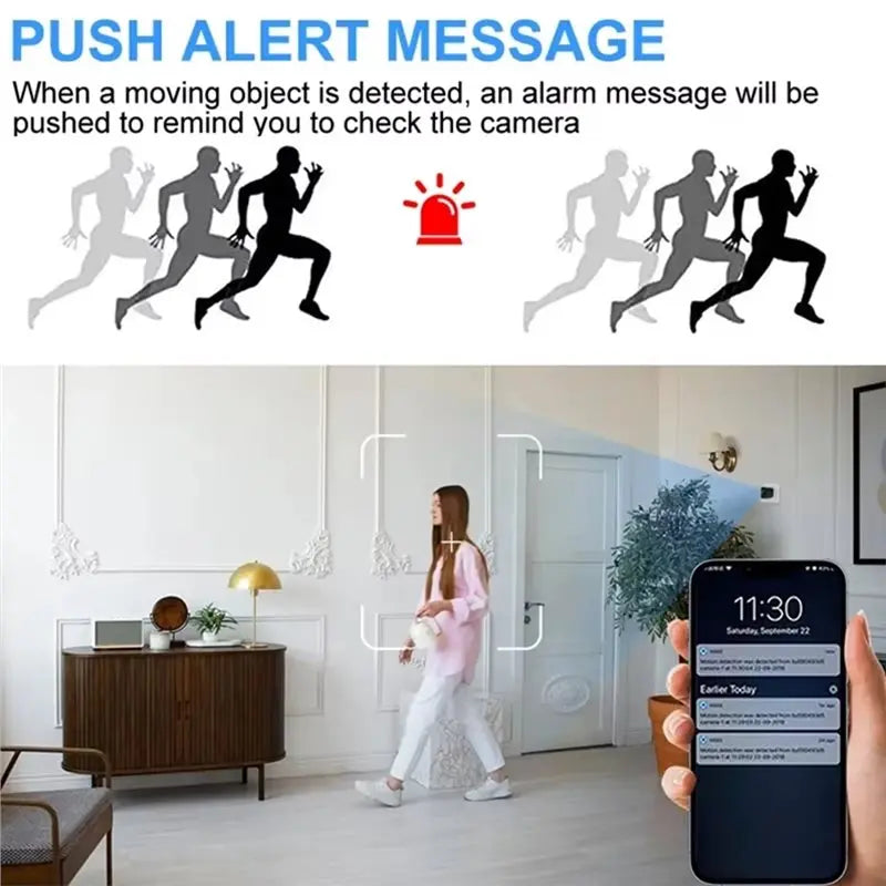 -November Smart Home Security Protection Camera 5G Wifi 1080P Video Recorder Wireless Monitor Sensor Body Cam Safe Micro US Plug