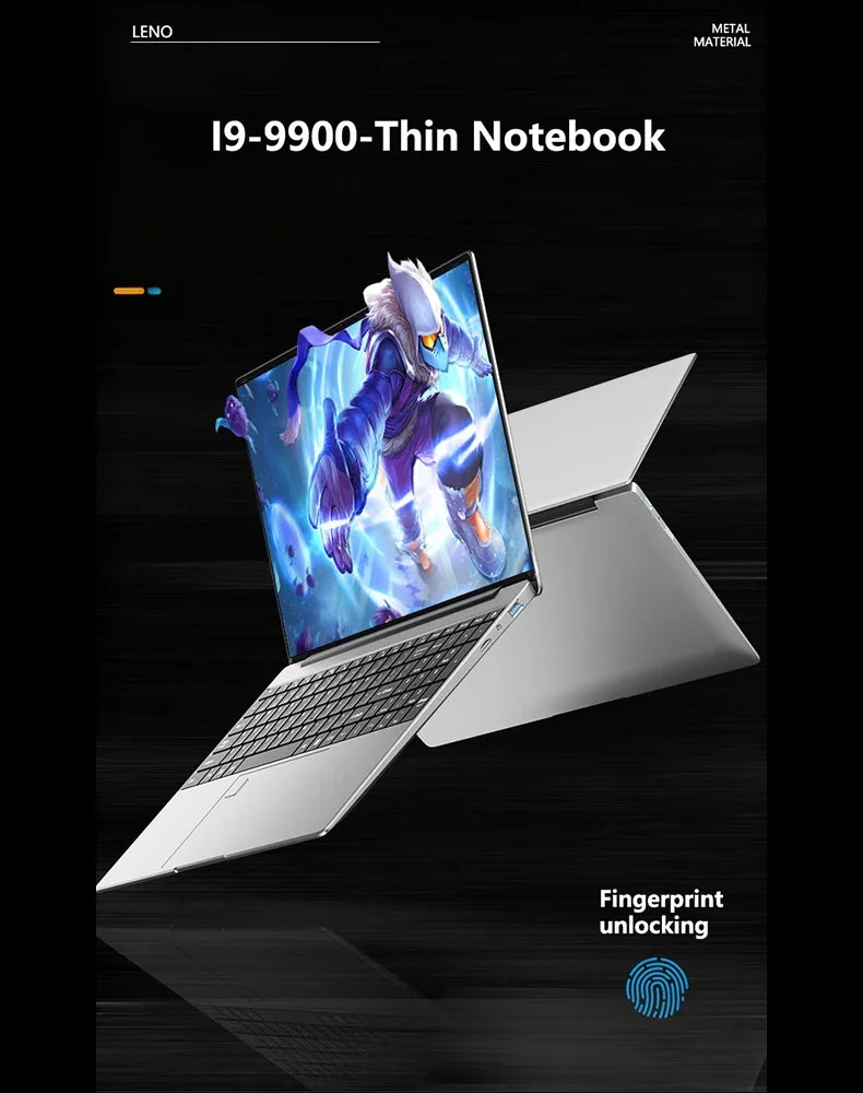 LENO 15.6" Laptop Intel Core i9 9900 32GB 2TB Windows11 Gaming Computer PC Gamer 5000mAh office Ultra Slim Notebook 1920*1080 HD