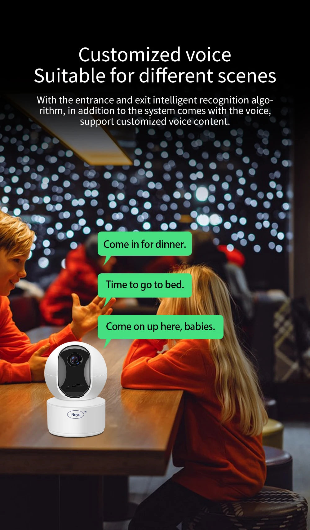 8MP 4K WiFi Security Indoor Camera 5X Digital Zoom Pan Tilt IP Camera Ai Automatic Tracking Night Vision Intercom Security