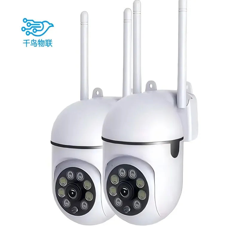 Smart Wireless WiFi Security Camera, 360° PTZ Outdoor Camera with 24/7 HD Night Vision, Waterproof IP Camera for Home Security